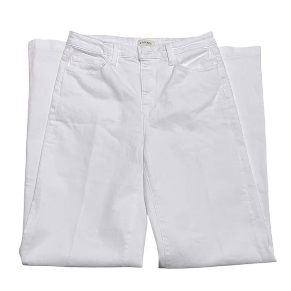 NEW L'Agence Women's Clayton Jeans Blanc White Wide Leg High Rise Cotton - Picture 9 of 14